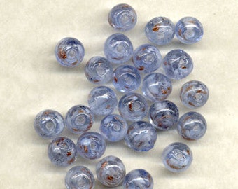 24 Vintage Blue Cloud Japanese 10 mm Glass Beads