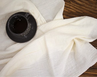 Crinkled Double Gauze Fabric Natural By The Yard