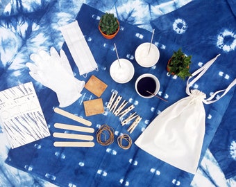 Shibori kit with Natural indigo dyeing