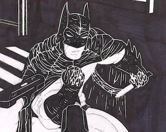 Batman one of a kind original illustration on A4 card