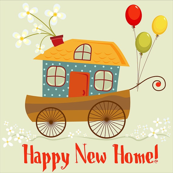 Cute Happy New Home Card Digital Clipart Printable Vector Instant Download Birthday Arteps Illustration Cute Happy New Home Card Digital Clipart Printable Vector Instant Download Birthday Arteps Illustration