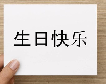 Chinese Birthday Card. 生日快乐.