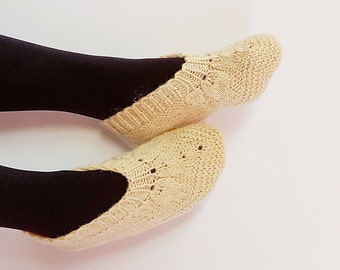 Wool Slippers Women Slippers Hand Knit Natural Wool Slippers For Women Handmade Slippers Ready To Ship 37-38 EU And 38-40 EU