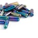 Long Tube Beads, Spacer Beads, Pressed Czech Glass Beads, Iris Blue, 4/14mm x 25pc (0017)