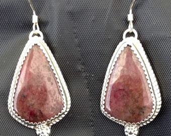 Gem Grade Rhodonite Earrings
