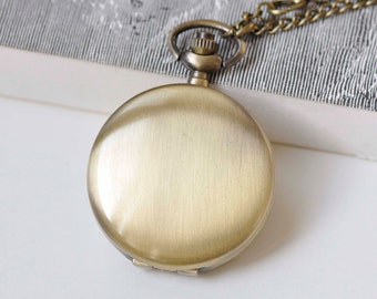 1 PC Antique Bronze Round Blank Pocket Watch 40mm A3830