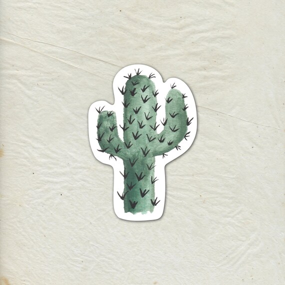 Cactus Decal Cactus Vinyl Sticker Watercolor Cactus Decal