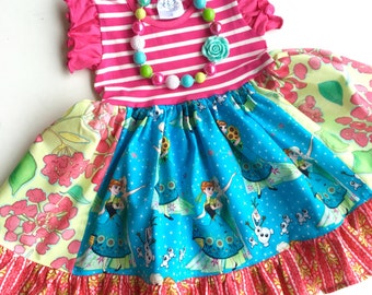 Disney on Ice Frozen Fever dress Momi boutique girls disney dress