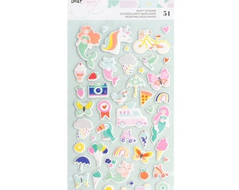 Dear Lizzy Stay Colorful Mini Puffy Stickers -- MSRP 4.00