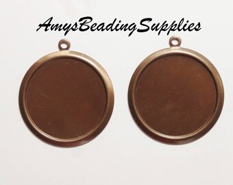 2 Vintaj Classic Circle Bezel 30.6mm, Natural Brass (P0001)