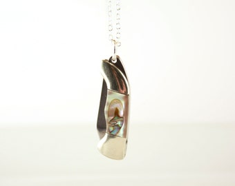 Little Bad Ass Necklace Mini Abalone Shell Knife Necklace