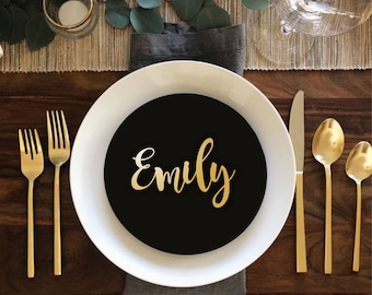 Sale Place Name Gold Place Name Wooden Wedding Place Name Wedding Place Setting-Please Enter your phone number in the "NOTE to the seller"