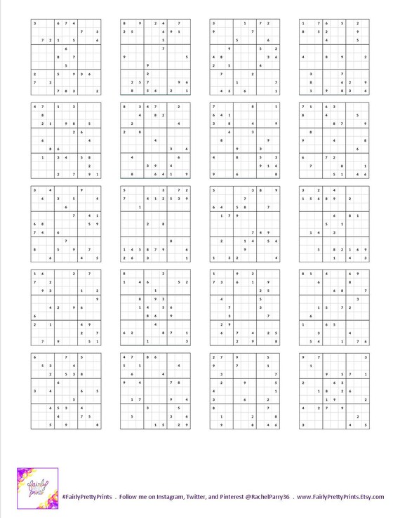 Printable Sudoku Medium Difficulty
