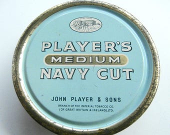 Tobacco Tin - Vintage Tin Box - Players Navy Cut - Vintage Home Decor