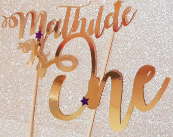 Personalised foil cake topper
