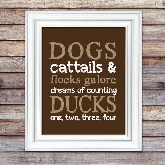 Duck 8x10 Print Little Boy Print Duck Nursery Hunting