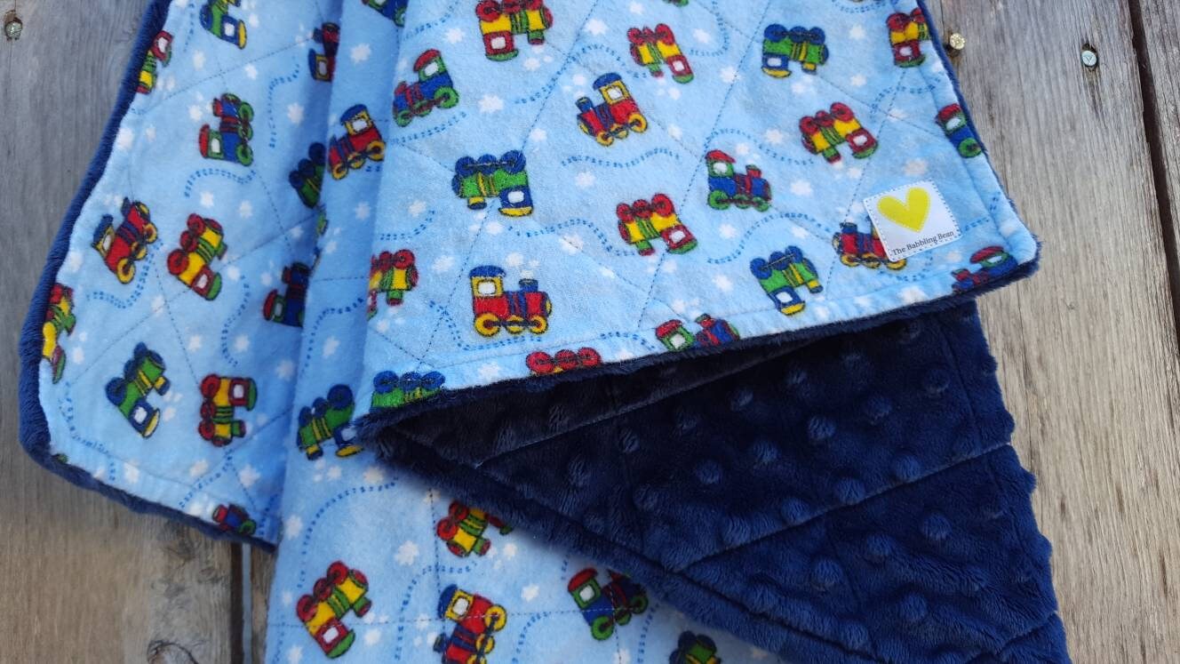 Primary colors train blanketbaby boy blanketflannel fabric