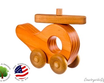 Wooden Toy Helicopter - Natural & Organic Wooden Toy Helicopter - Wood Toy Helicopter