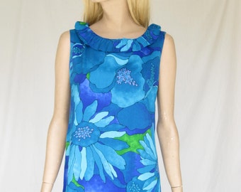 Vintage 60s Mod Hawaiian Maxi Dress