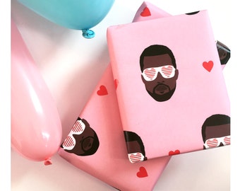 Kanye West Wrapping Paper - Hip Hop themed wrapping paper - Christmas Gift wrap