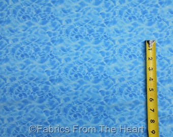 Water Bright Blue Ripples Landscape Medely BY YARDS Elizabeth's Studio Fabric