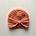 Handmade Crochet Baby Turban Style Hat in Vintage Peach Made to order, Many Colours Available, great photo prop! Baby Gift, Baby Showers