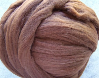Merino Wool Roving, Wool Roving, Merino Roving, Brown Wool Roving, Brown Roving, Felting Wool, Spinning Wool - Brown - 8oz