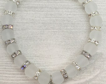 Astrological Sign - Aries - White Beaded Stretch Bracelet