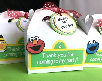Sesame Street Favor Boxes, Sesame Street Birthday Favor, Birthday Treat Box, Sesame Street Party Favors, Baby Shower Favor Box, Set of 10