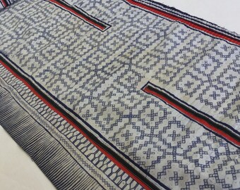 Sale!!! 2.4 Meters long Handwoven Hmong cotton ,Batik fabric,old Hmong cotton,Vintage cotton textiles,Hmong Cotton from skirt, Hmong fabric.