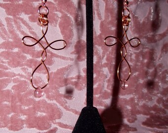Wire Wrapped Cross Earrings