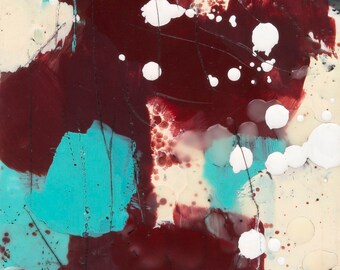 Original Abstract Encaustic Painting // "Runaway"