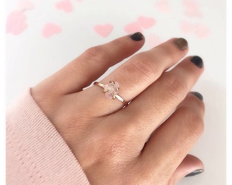 Rose Quartz Ring, Promise Ring, Rose Quartz Engagement Ring, Raw Gemstone Ring, Anniversary Ring, Rose Quartz Jewelry, Engagement Ring