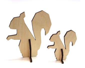 Mother and Baby Squirrel, Laser Cut Animal, Pop up 3D Postcard, Mother's Day