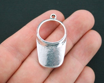 2 Visor Charms Antique Silver Tone 2 Sided Large Size - SC778