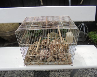 French vintage metal birdcage ceiling/Bird House/Canary cage/with water bowl/curiosities
