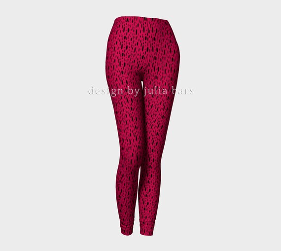 Burgundy Leggings Black and Red Tights Colorful Leggings