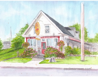Reproduction (print) "Mabou Pub" 5x7 on 8x10 100 lb quality paper