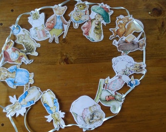 Peter Rabbit characters bunting, Beatrix Potter.