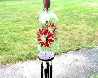 Butterfly wine bottle wind chime