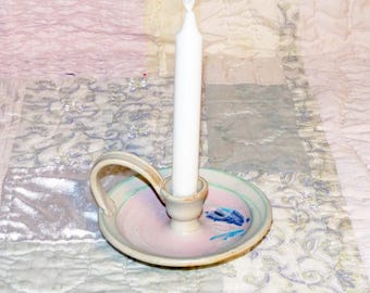 Hand Thrown Candlestick Holder with Handle - 1170