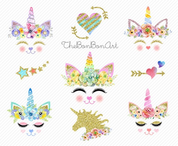 watercolor unicorn clipart unicorn printable golden unicorns