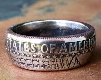 Kennedy Half Dollar Coin Ring - 1986 US Half Dollar Coin Ring - Size: 10