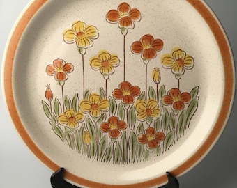 Vintage (c.1970s) Field Flowers Fuji Stoneware Oven to Table to Dishwasher Serving Plate 3231