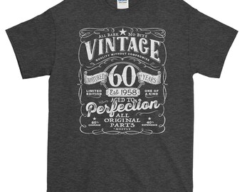 60th Birthday in 2018, 1958 Shirt, 1958 Legend. Men’s T-Shirt, 60th Birthday Gift, 60th Birthday Present, 60 Years Old, Est 1958 VIN-60-1958