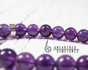 AAA Amethyst Bracelet - February Birthstone Bracelet, Natural Gemstone Bracelet, Healing Crystals and Stones, Purple Bracelet
