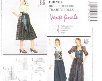 Burda 7326 Women's Dirndl Sewing Pattern, 18-32