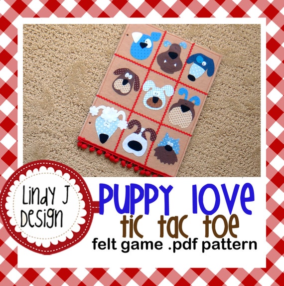 Download Puppy Love Tic Tac Toe Felt Game .PDF Pattern