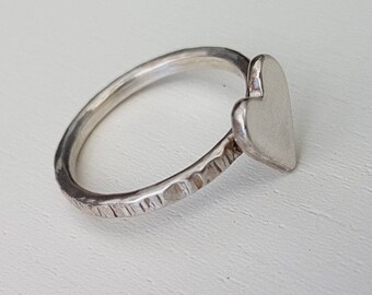 Textured heart ring.