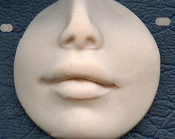 Polymer Clay 1 1/4" Side drilled Fleshtone Nose and lips face Shard FLRDLT 2